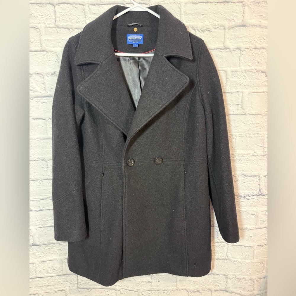 Pendleton Women’s Black Wool Peacoat, sz Large